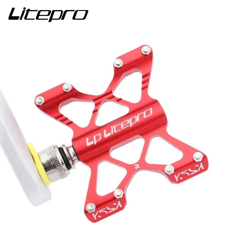 LP Litepro K5 Быстросъемные Велосипедные Педали Складные QR Педали Алюминиевый Сплав Ультралегкие Антискользящие Дорожный Велосипед Герметичный Подшипник Педали