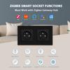 BSEED French Zigbee Socket Wall Smart Sockets Power Monitor Function Tuya Smart Life Google Alexa Voice Control Glass Panel 16A