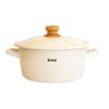Fuji Enamel Casserole Pot, Beams, 20cm, White, BMS-20WEW