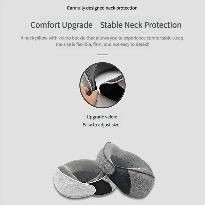Memory Foam Travel Neck Pillow for Airplane & Car, Ergonomic U-Shape Design with Portable Storage Bag, Support for Office Nap