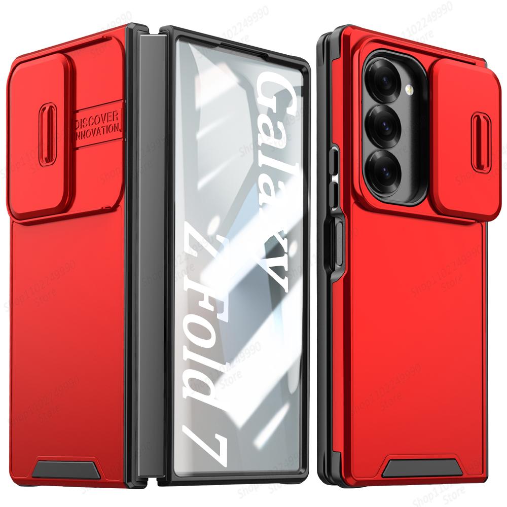 Прочный противоударный магнитный чехол для телефона Samsung Z Fold 7 6 5 4 Funda для Samsung Z Flip 7 6 5 Защитный чехол-броня со шторкой для камеры