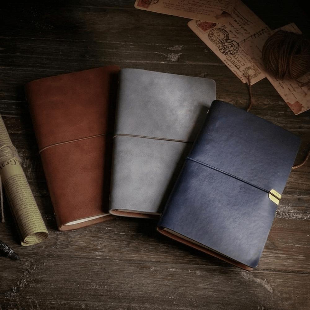 A5 Diary Journal Planner PU Travel Binder DIY Handmade Loose Leaf Notebook Office