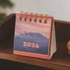 Мини настольный календарь-планер 'Пейзаж' на 2026 год, креативный календарь на спирали, настольное украшение, офисные канцелярские товары