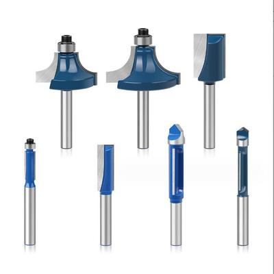 Набор фрез с хвостовиком 6 мм 1/4 дюйма, прямой круглый угловой фрезерный станок из карбида вольфрама, деревообрабатывающие инструменты