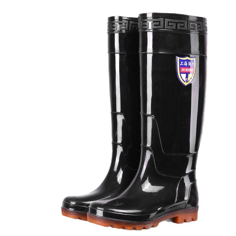 Камуфляжные высокие мужские сапоги выше колена, резиновые сапоги с длинными сапогами, водонепроницаемые нескользящие рабочие сапоги для рыбалки