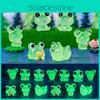 Cute Luminous Frog Figures Resin Animal Ornament For Car Desktop Decoration