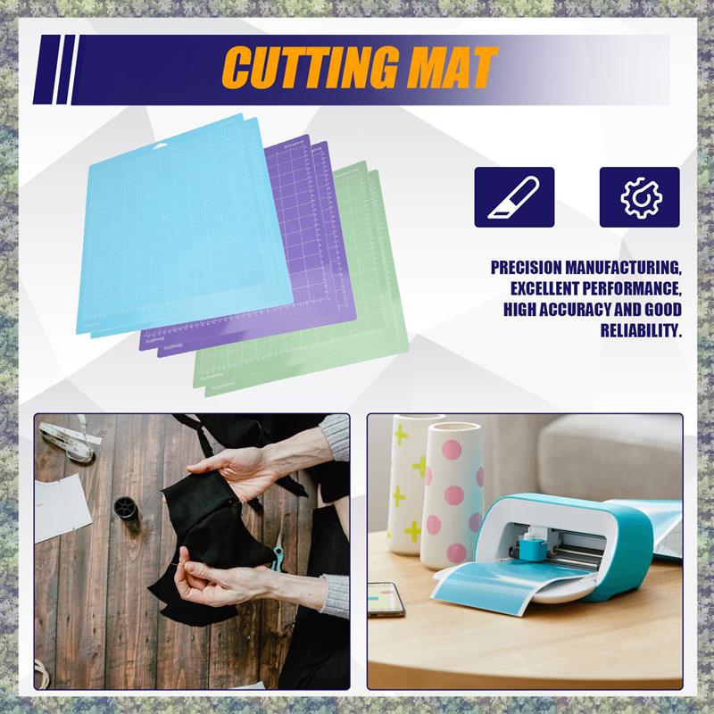 WON Коврики для резки для Cricut Maker/Maker 3/Explore 3/ Air 2/Air, 6 шт.(12X12 дюймов, Стандартная адгезия/Легкая адгезия/Сильная адгезия)