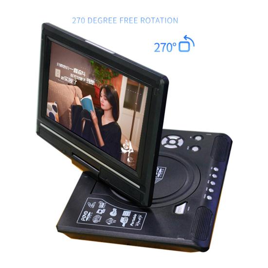 9,8-дюймовый портативный DVD-плеер с функцией ТВ высокой четкости Встроенный кард-ридер Поворотный экран Мобильный DVD-плеер для путешествий