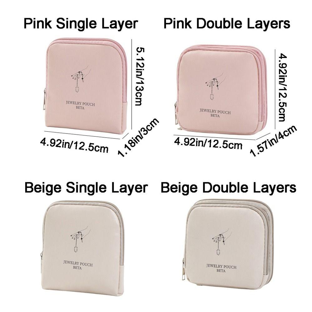 Single/Double Layers Zipper Jewelry Bag Mini Jewelry Pouch Jewelry Storage Bag Necklaces