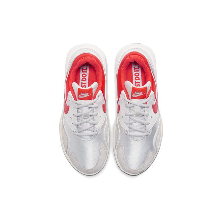Nike Nostalgic Versatile Aesthetic Fabric Synthetic Leather Low Top Marathon Running Shoes Women Sneaker White Red 916789-008