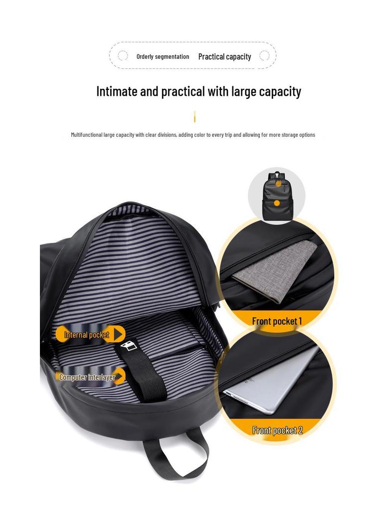 Мужской 15-дюймовый легкий водонепроницаемый кожаный рюкзак - Большая вместимость, модный тренд для бизнеса