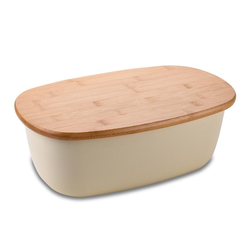 Bamboo Cover Storage Boxes Home Bakery Desktop Decor Organizer Kitchen Bread Box Dessert Snack Breadbasket Food Container