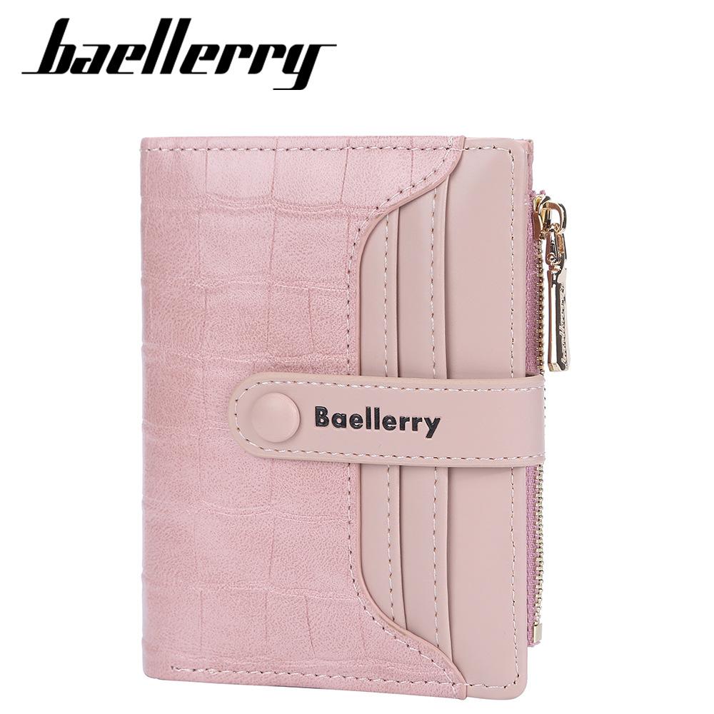 Женский короткий кошелек Baellerry, вертикальный кошелек, кошелек на молнии для монет, модный кошелек с принтом, держатель для карт, многослотовый, бумажник