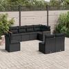 VidaXL Garden Lounge Set with Cushions 8 Pcs, Patio Sofas, Patio Furniture Set, Outdoor Furniture, Black 3258443