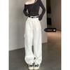 Plus Size White Wide-Leg Jeans Women's Summer 2025 New Arrival High Waist Fashion Straight Pants Casual Mopping Trousers