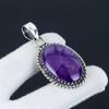 Аметистовый драгоценный камень, кулон ручной работы из стерлингового серебра 925 пробы, натуральный аметист, праздничный подарок для нее, ювелирные изделия для особых случаев