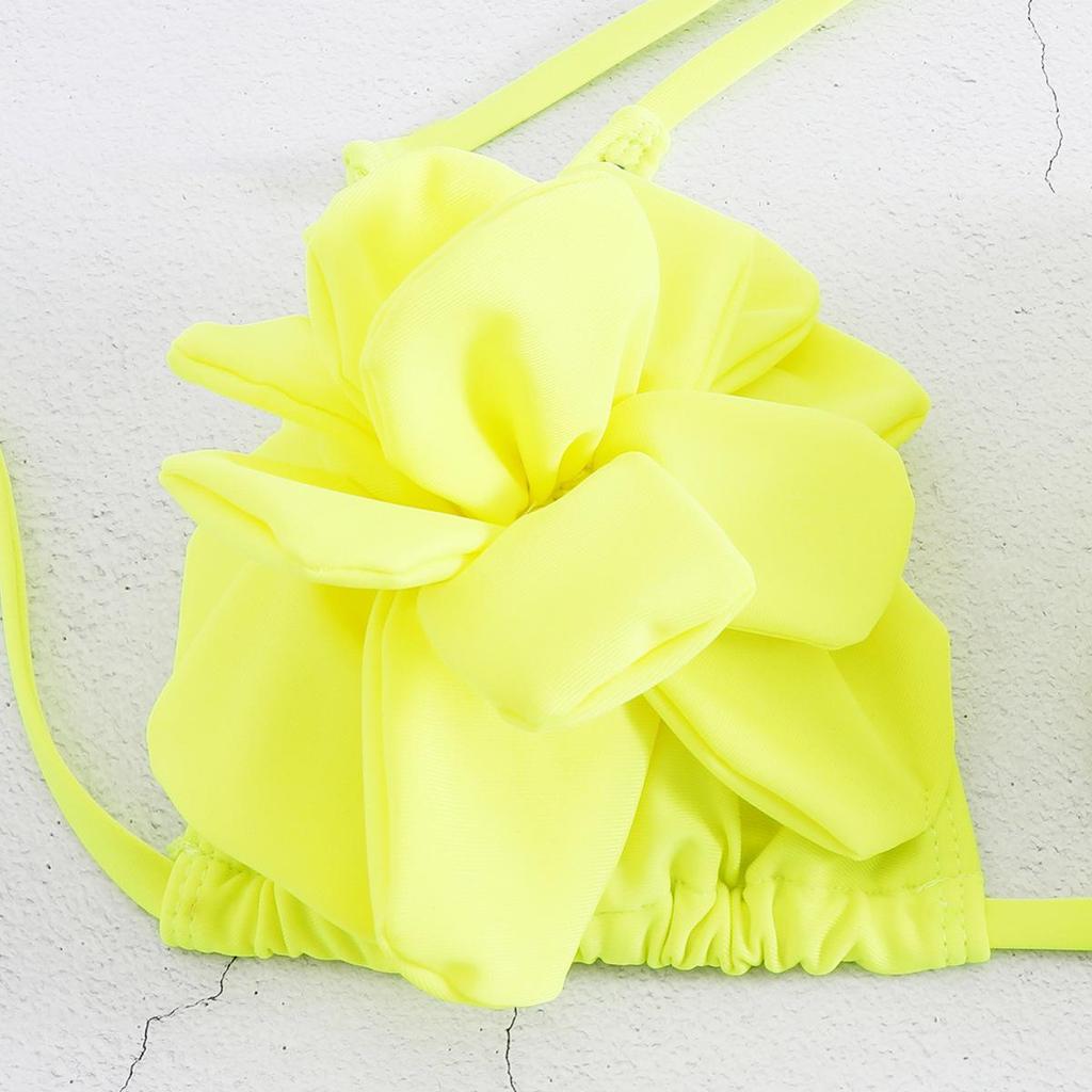 Бикини с 3D-цветочным принтом и низкой талией — сексуальный европейский и американский стиль 2025 года