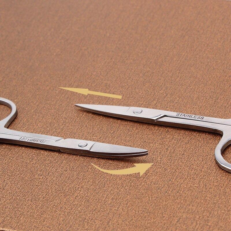 Ножницы для бровей из нержавеющей стали с заостренной головкой, профессиональные косметические инструменты, ножницы для стрижки локтей, ножницы для бровей с круглой головкой, ножницы для волос в носу