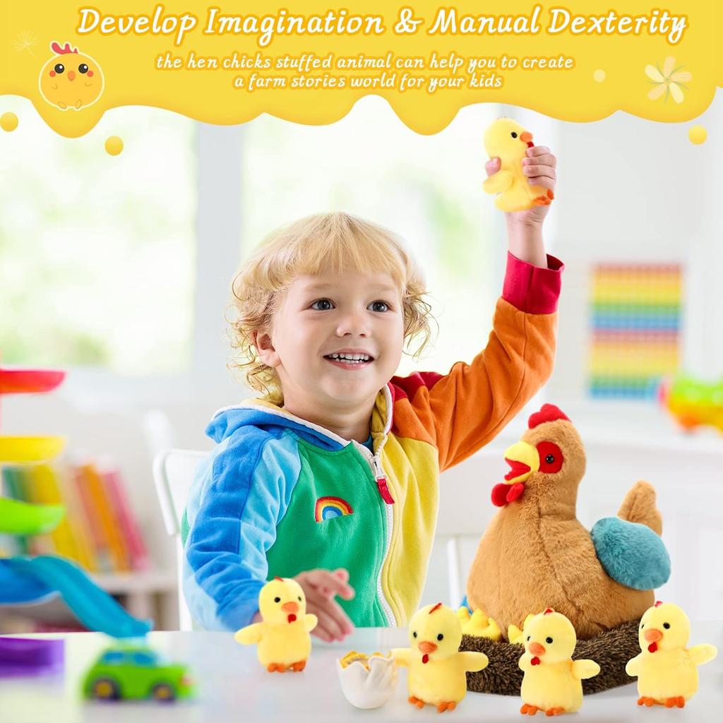 Skylety Плюшевая игрушка Курица, Несущая яйца, с животом на молнии, Курятник и цыплята, для Рождественских украшений, Наполнители