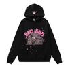 Oversized Hooded Sweatshirt With Bold Foamed Letter Print 55555 Unisex Streetwear Winter Warm Cotton Pullover