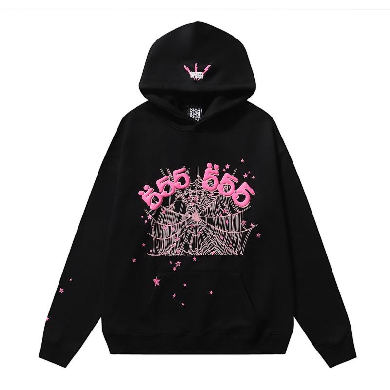 Oversized Hooded Sweatshirt With Bold Foamed Letter Print 55555 Unisex Streetwear Winter Warm Cotton Pullover