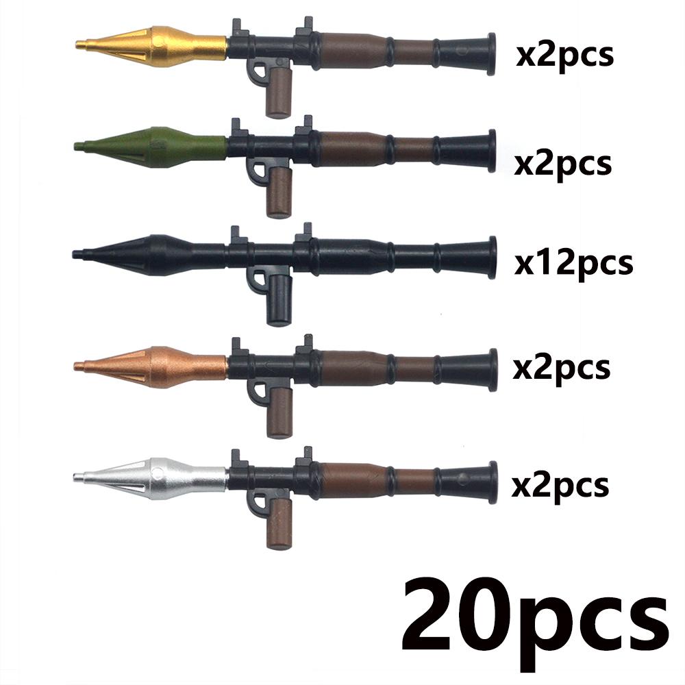MOC Военное Оружие Оружия WW2 Строительные Блоки Фигурки Аксессуары Баррикада Солдат Мини Оружие Ракета Пуля Дрон Самолет Игрушки Подарок