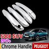 for Peugeot 5008 SUV 2017 2018 Luxurious Chrome Handle Cover Trim Set for 5008 2nd Gen MK2 Car Accessories Stickers Car Styling