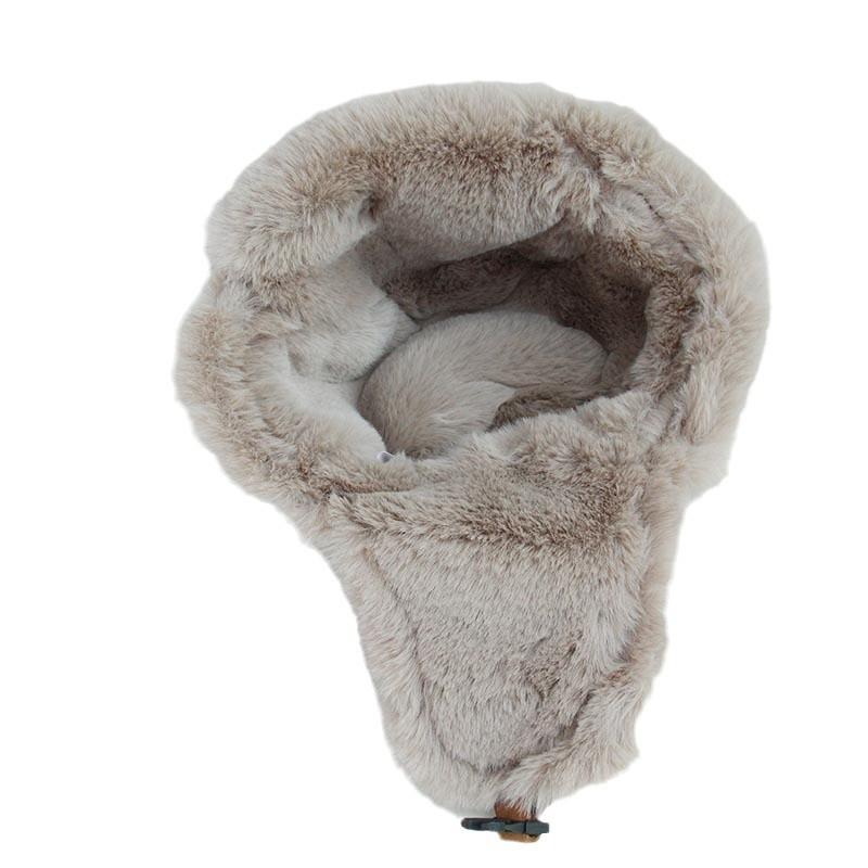 Lei Feng hat women's autumn and winter thickened plush hat delicate and soft pu leather ear protectors cycling pilot hat men