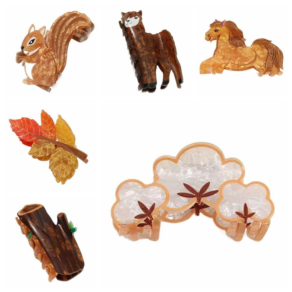 Cartoon Acrylic Claw Clip Leaf Large Shark Clip Fashion Animal Hair Claw  Ladies