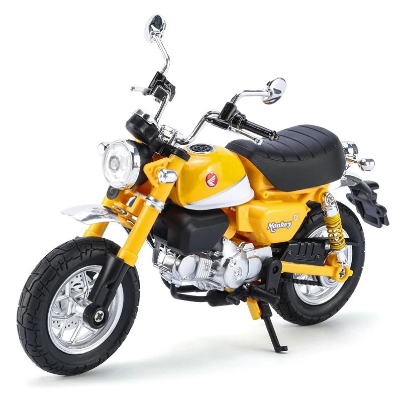 1:12 Мотоцикл Honda Monkey Игрушка Металлическая Литая Модель Супер Спорт Миниатюрная Коллекция Звук и Свет Подарок Для Мальчика Детей