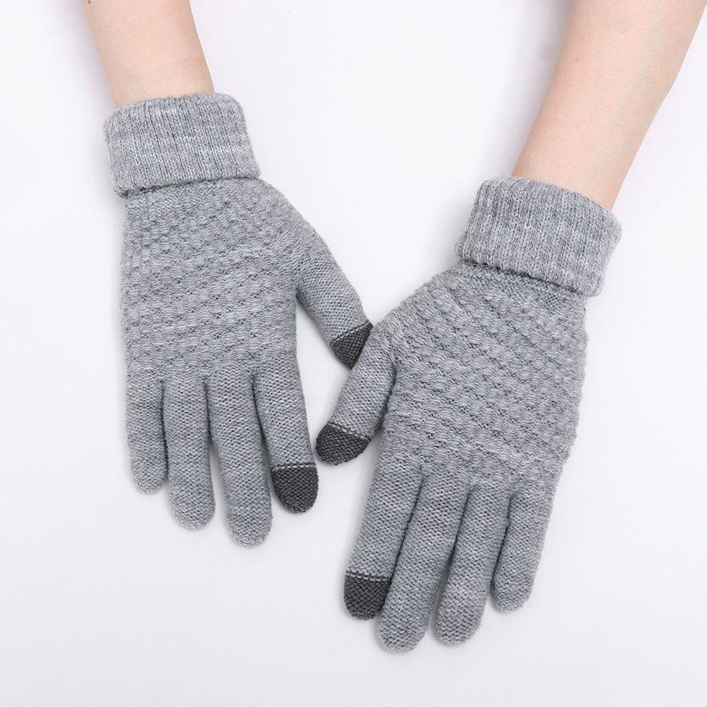 Imitation Cashmere Mittens Winter Warm Full Finger Women Gloves Knitted Wool Mittens Touch Screen