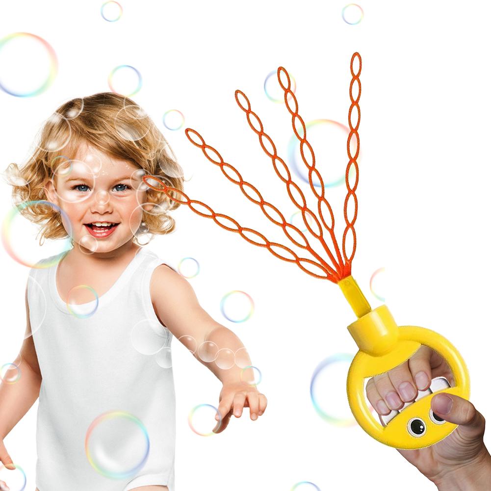 Ручной аппарат для выдувания пузырей с улыбающимся лицом на 32 отверстия для детей, летний подарок