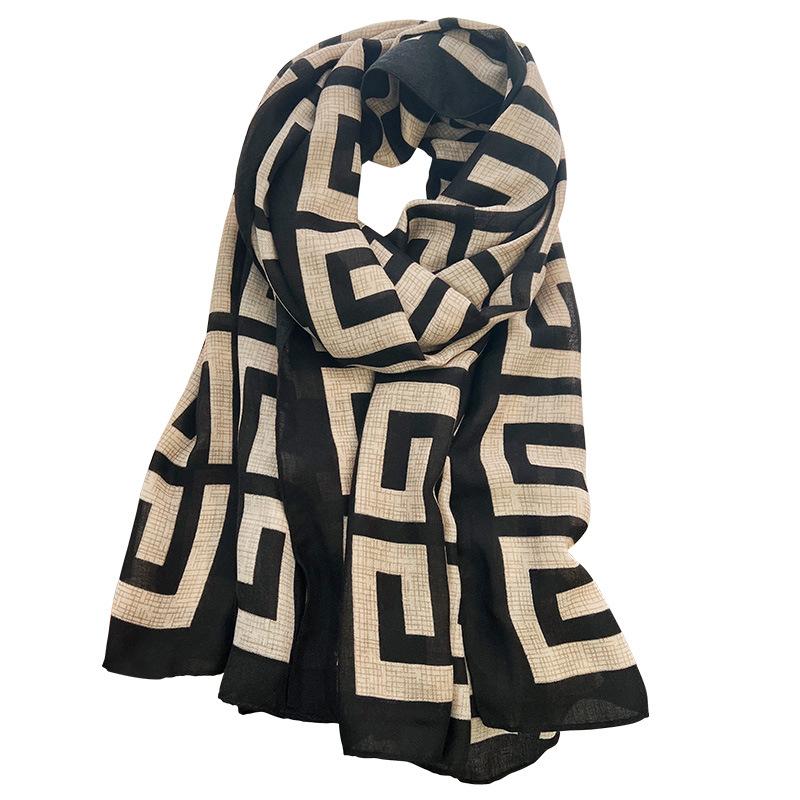 Autumn and winter new live broadcast popular scarf Korean version cotton and linen scarf women's sunscreen silk scarf shawl