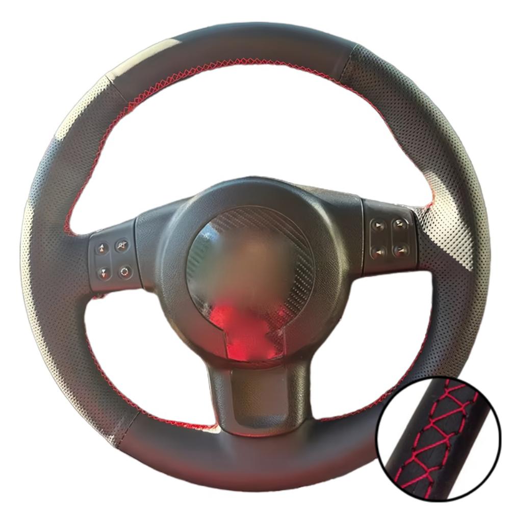 Hand Stitched Black Microfiber Leather Steering Wheel Cover For Seat Leon (Mk2) 2006-2008 Ibiza (6L) 2007 Car Accessories