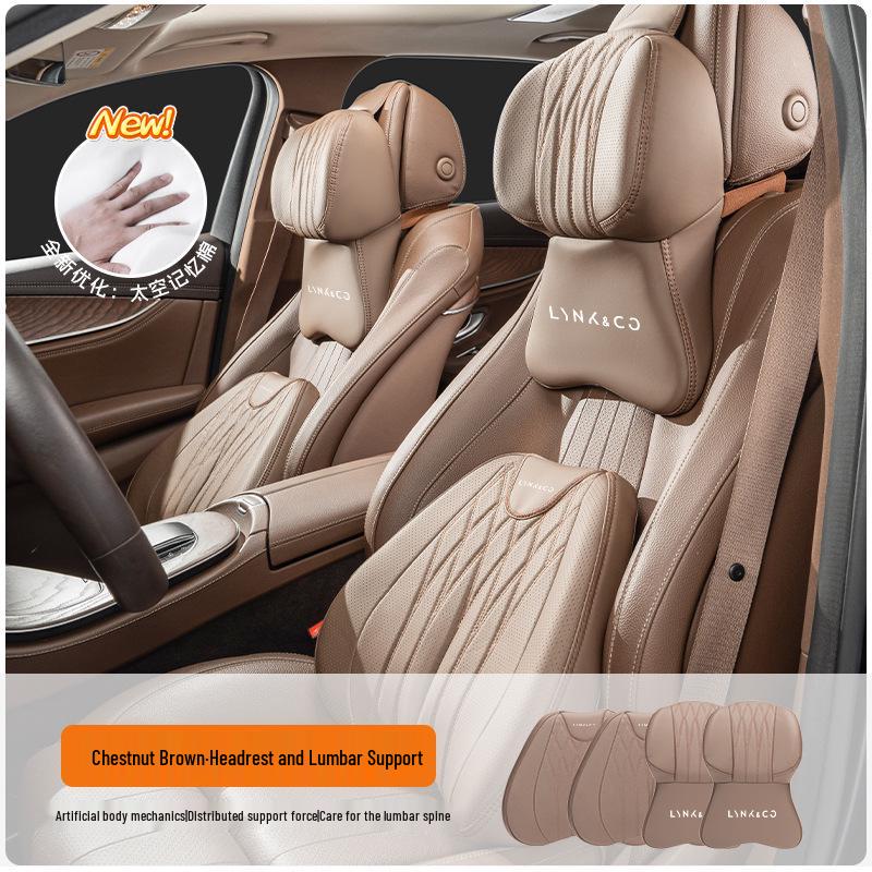 Lynk & Co Car Headrest & Lumbar Support Set for 01/06/07/08/09/10EMP/Z20/900 - Neck & Waist Protection.