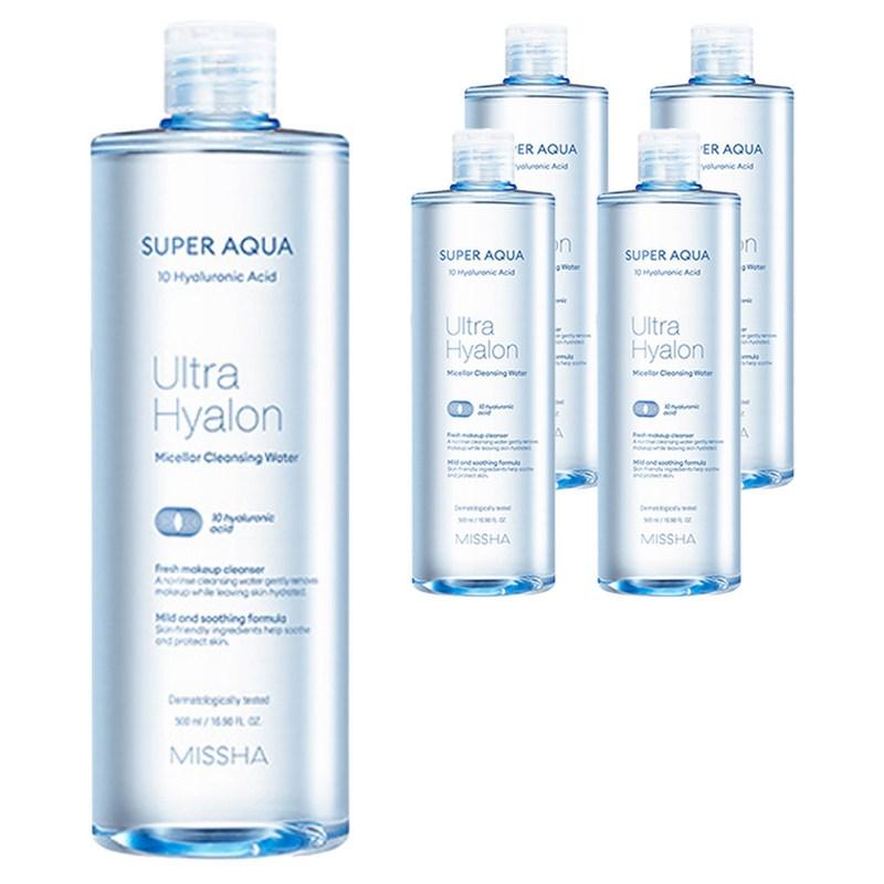 Missha Super Aqua Ultra Hyaluron Micellar Cleansing Water, 500ml, 5 pcs