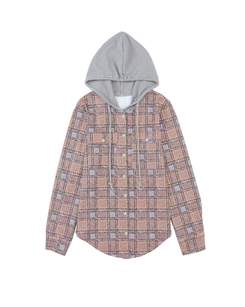 Azura Exchange Куртка с капюшоном в контрастную клетку