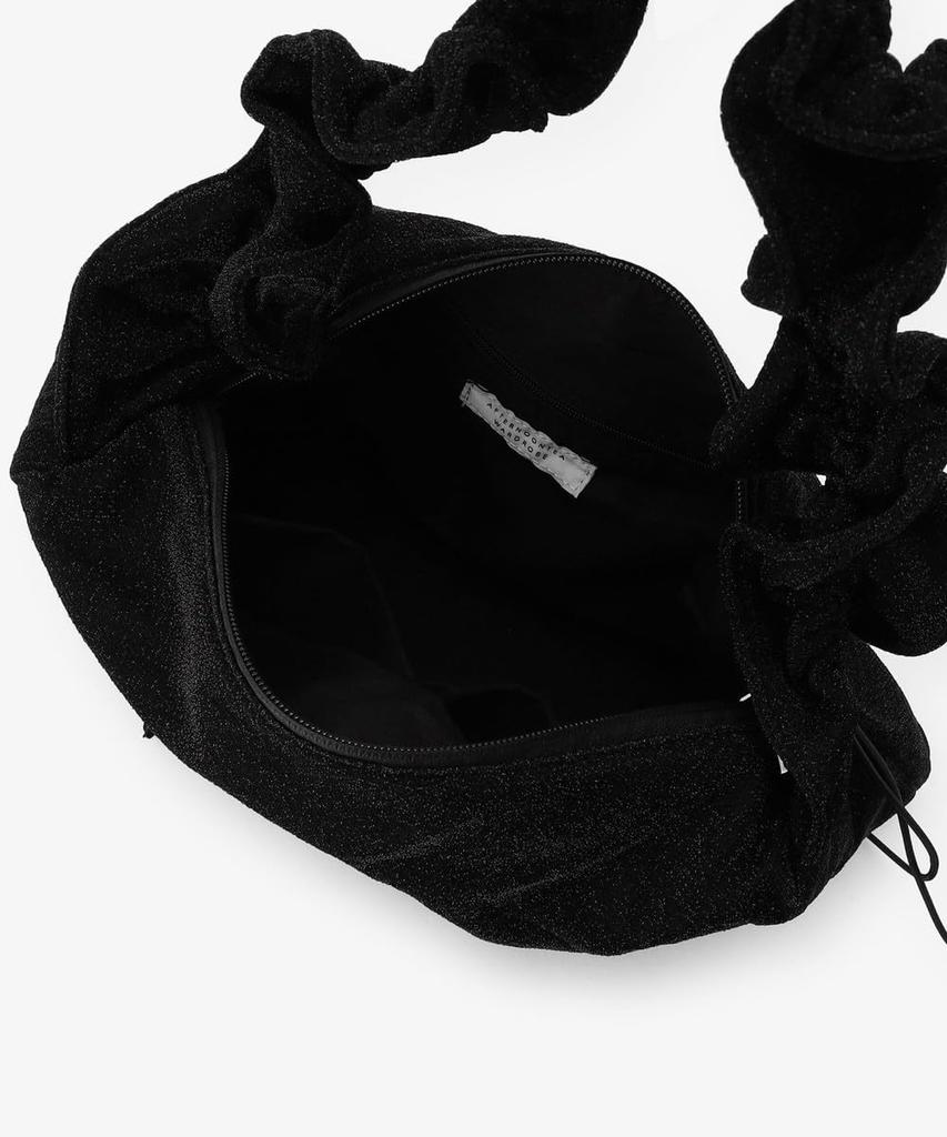 Afternoon Tea Living JQ25 Lamé Gathered Shoulder Bag, Black