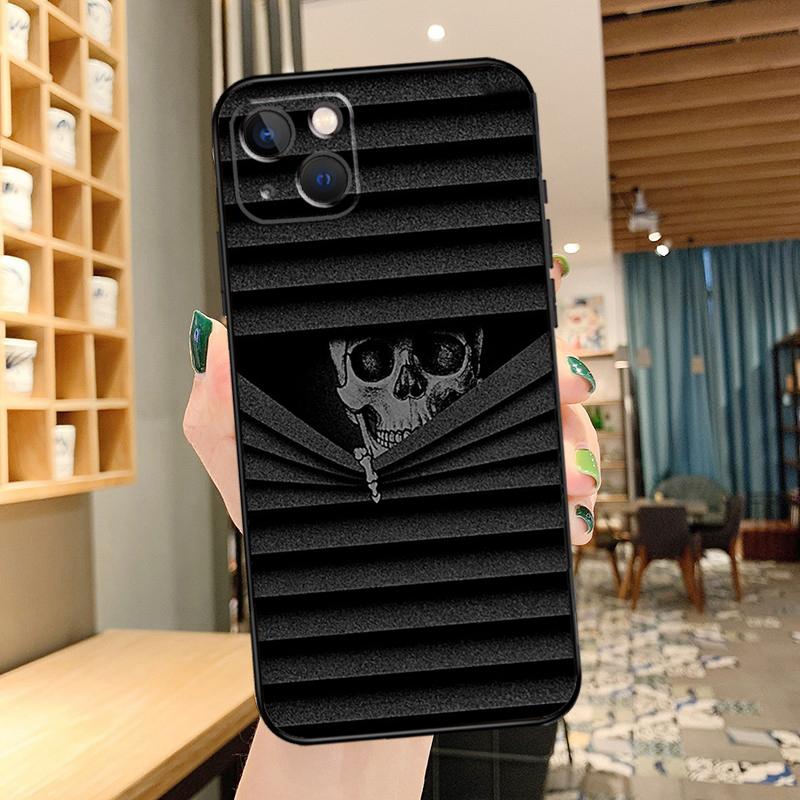 Готический чехол для телефона с черепом для iPhone 16 17 Pro Max 15 14 13 11 12 Pro Max mini 15 16 Plus 16e 17 Air Cover