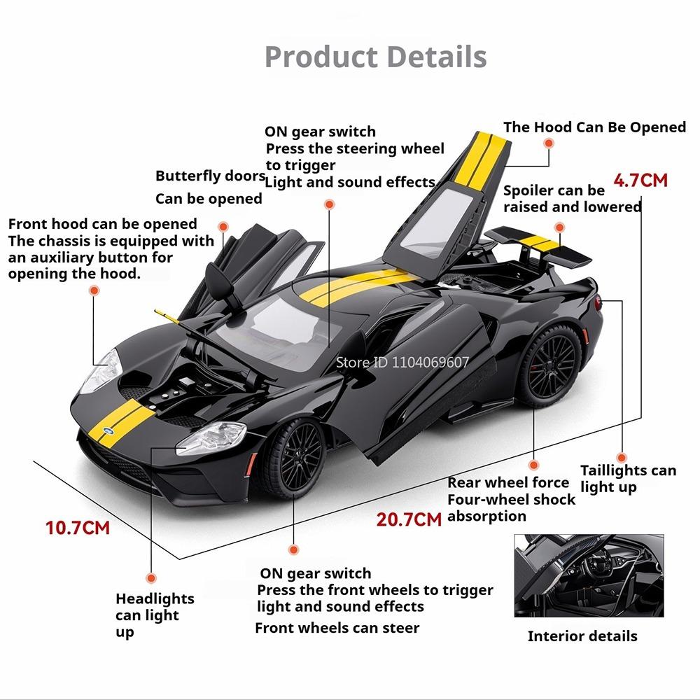 1:24 Lambor Revuelto GT Toys Models Cars Wheel Pull Back Miniature Vehicles with Light Sound Miniature Model Collect Souvenirs