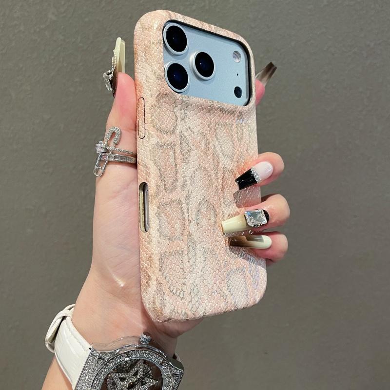 Роскошный яркий чехол из змеиной кожи для iPhone 17 16 15 14 13 Pro Max Премиальный чехол с имитацией узора змеиной кожи, противоударный