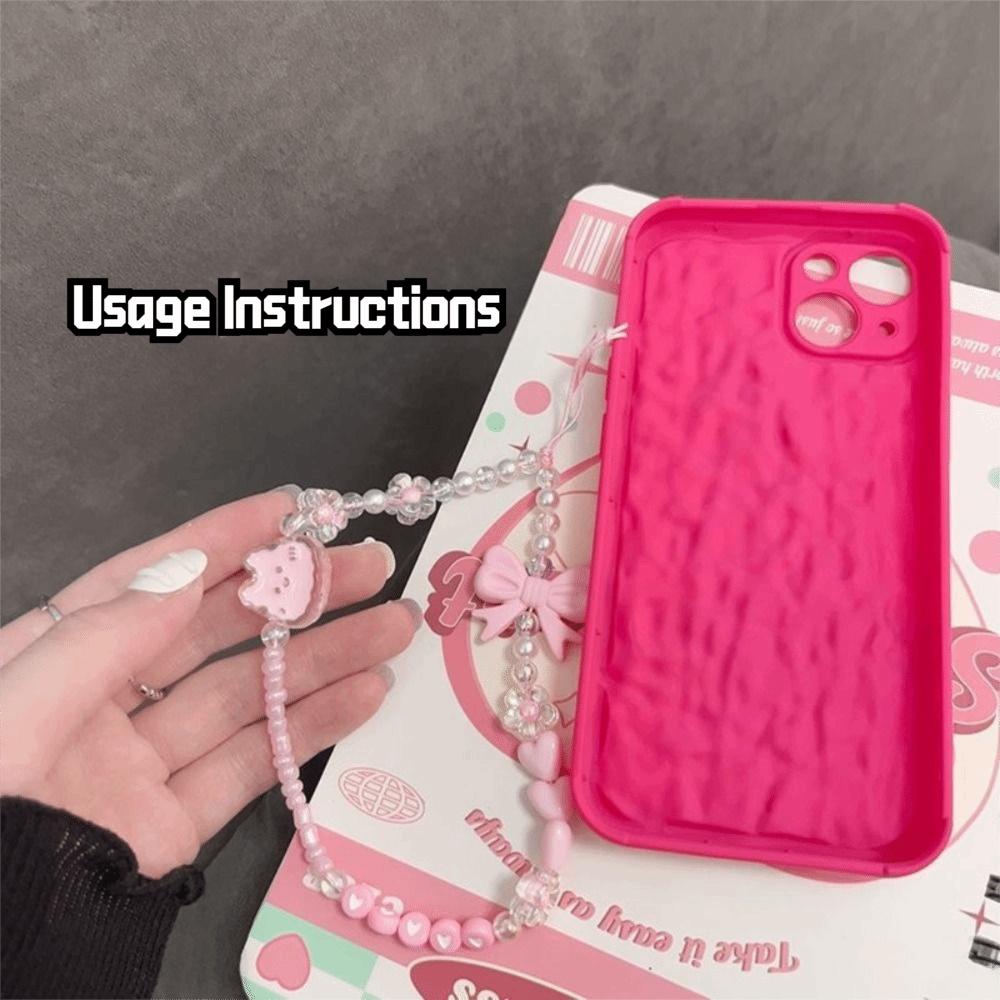 Cartoon Butterfly Bow Phone Chain Candy Colored Phone Wrist Strap Bag Pendant Phone Accessories