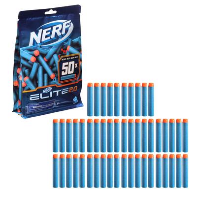 Hasbro Nerf Elite Патроны 50 Штук Совместимы с Бластерами Nerf Использующими Elite Authentic 2.0 Заправка, Патроны, Патроны, E9484,
