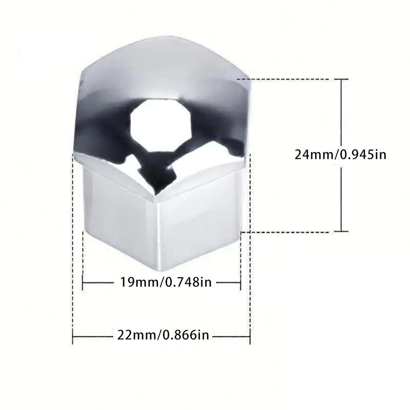 19/17mm 20PCS Universal Rust-Proof Chrome-Plated ABS Car Wheel Nut Protective Caps Rust-Proof Wheel Nut Caps Car Accessories