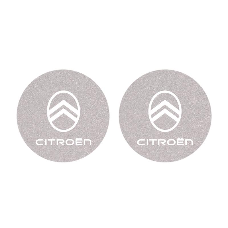 TXBB4 2PCS Citroen Emblem Badge Car Anti Slip Mat Coaster Water Cup Slot For Citroen C8 DS3 C6 C3 Vts C4 Saxo C4L C5 C2 C1 Xsara C3-XR