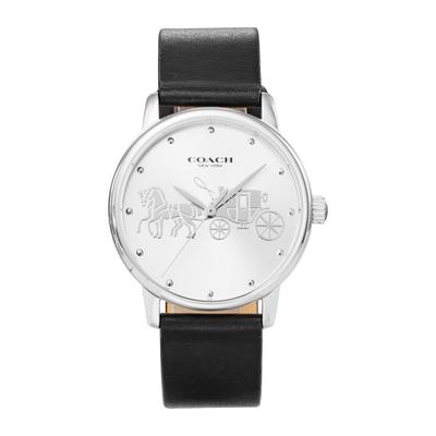Часы GRAND Silver Dial Quartz Daily Waterproof Mineral Glass 36mm 14503494 Black [Coach] Женские [Товар]