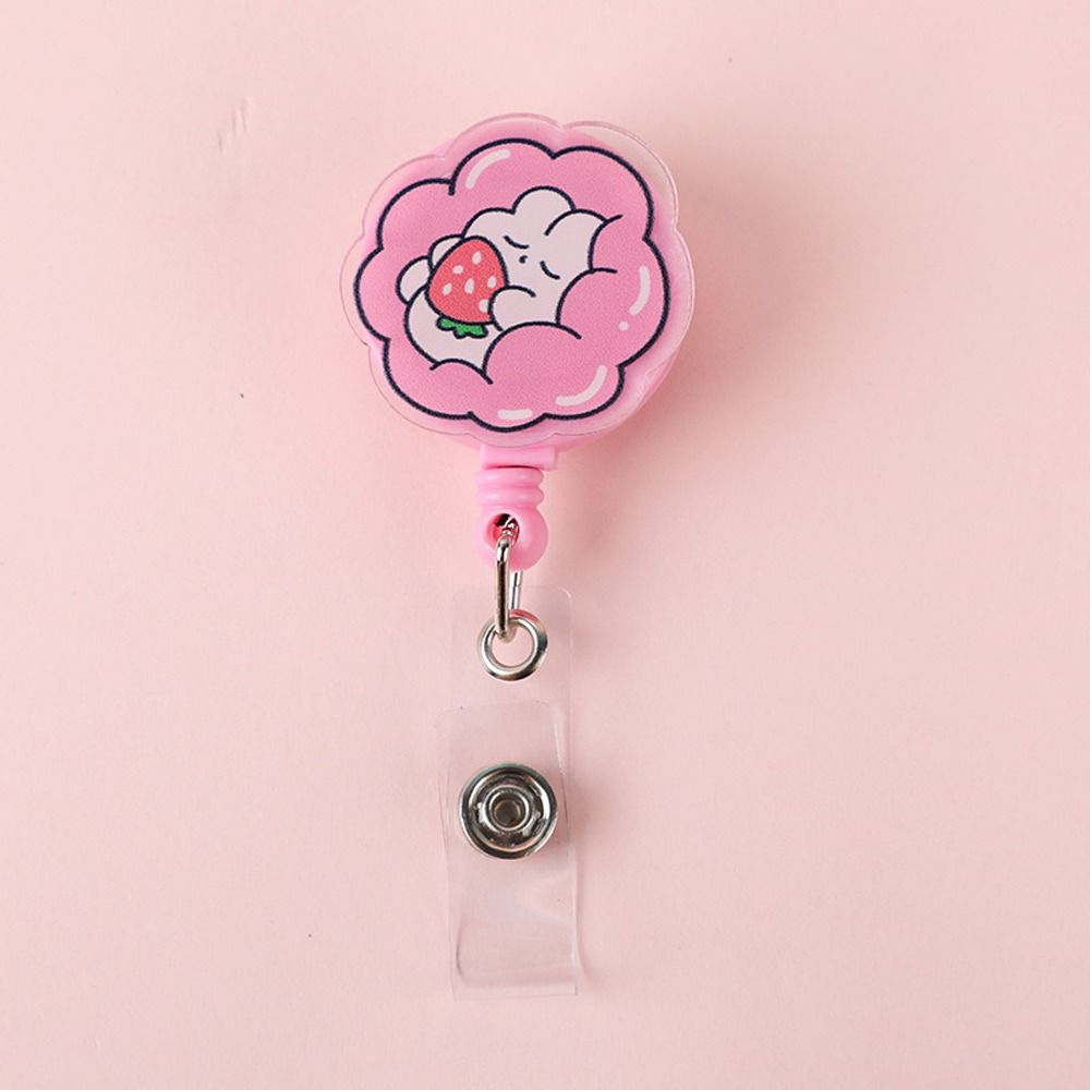New Cute Silicone Fruits Avocado Retractable Pull Badge Reel ID Lanyard Name Tag Card Badge Holder Reels
