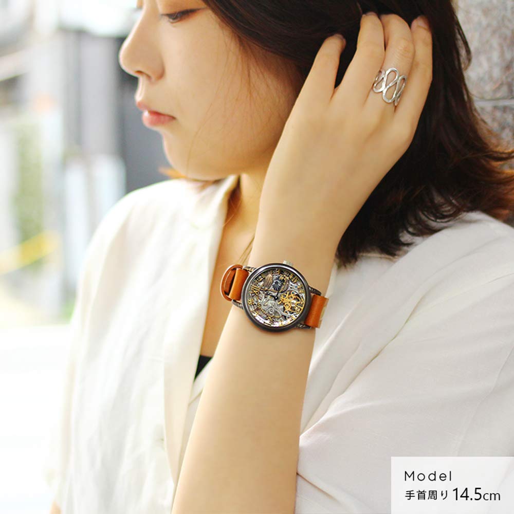 Часы Moola Rebic с ручным заводом, сделано в Японии, скелетон RER-30B (Л, Коричневый)