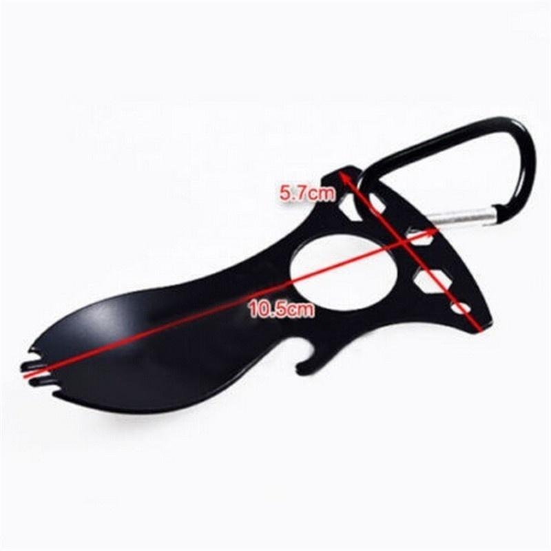 Многофункциональный карманный открывалка для бутылок, вилка-ложка, отвертка, походный набор для выживания