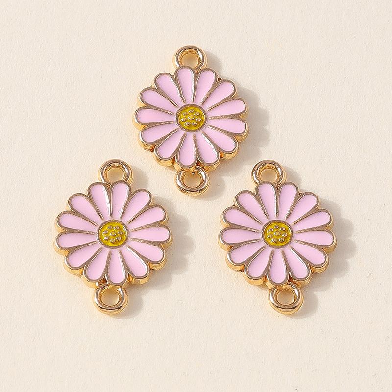 Лесли 10 шт. Красочные подвески в виде цветка ромашки с двумя отверстиями для изготовления ювелирных изделий, браслета, ожерелья, брелока своими руками, кулона